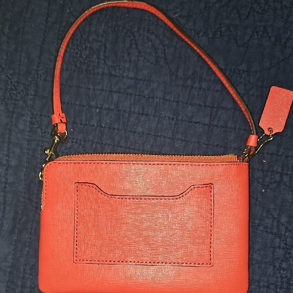 Coach Bold Red Wristlet Clean Like New